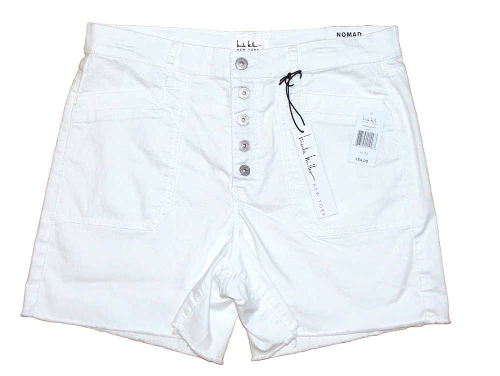 Nicole Miller New York Nomad Shorts Women’s Size 12 White Super High Rise